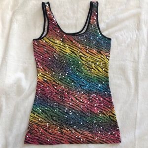 RUE21 multi colored sequin tank LARGE